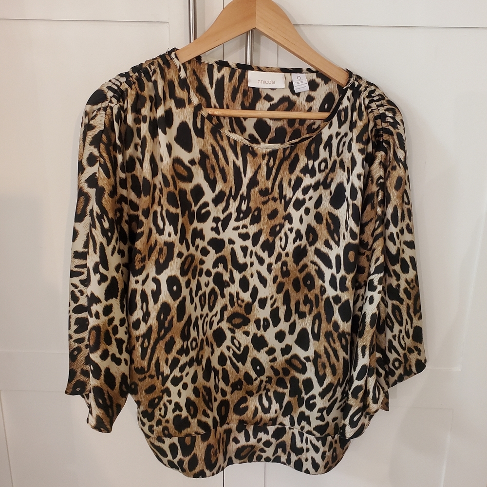 Chico’s cheetah blouse Size 0